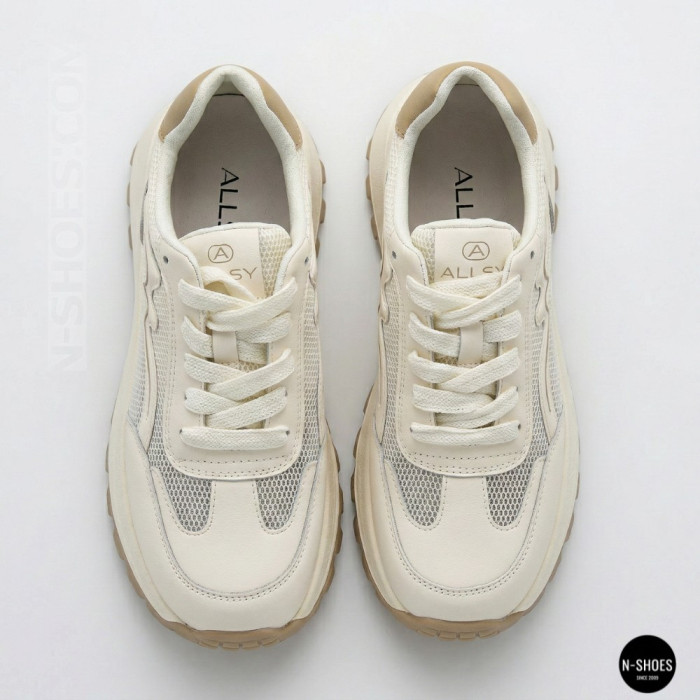 Комфортные кроссовки на платформе Allsy 207015 zy2501-2 lonza milk-beige 6176