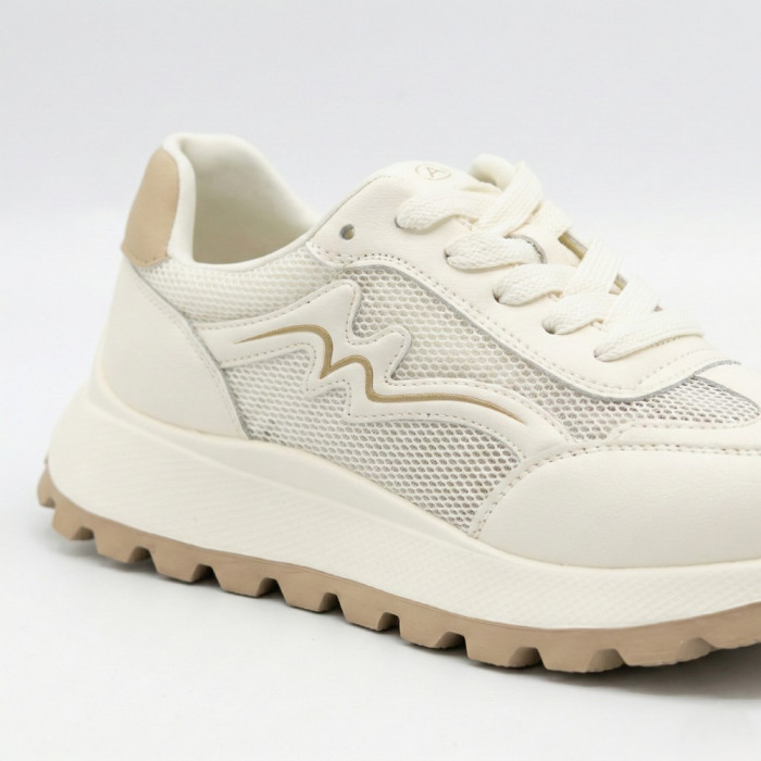 Комфортные кроссовки на платформе Allsy 207015 zy2501-2 lonza milk-beige 6176