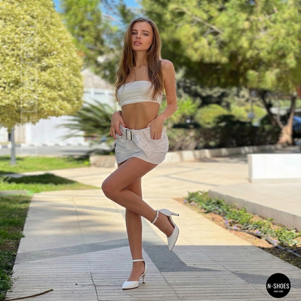 Класичні білі туфлі Ryłko (Польща) SHARON 6ZKS8_T_ _5SRF 6177 на ремінці