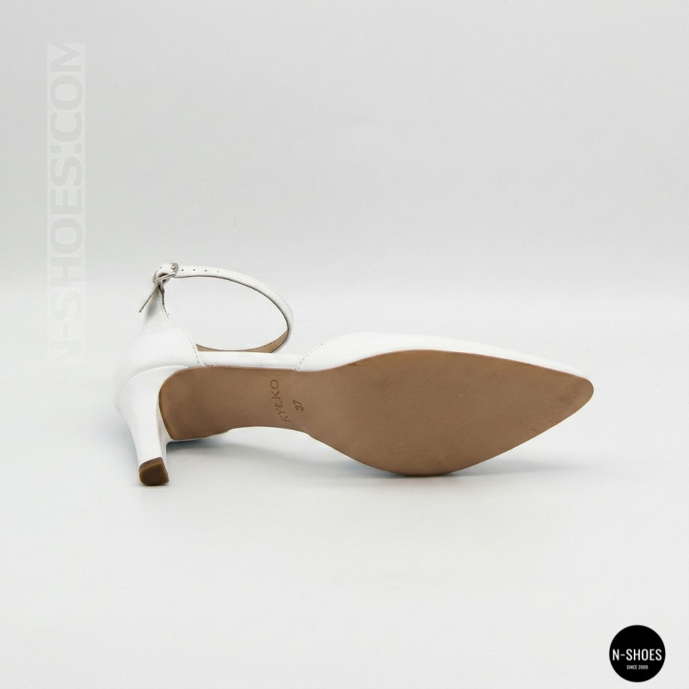 Класичні білі туфлі Ryłko (Польща) SHARON 6ZKS8_T_ _5SRF 6177 на ремінці
