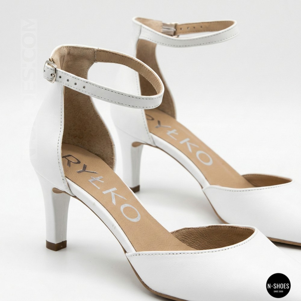 Класичні білі туфлі Ryłko (Польща) SHARON 6ZKS8_T_ _5SRF 6177 на ремінці