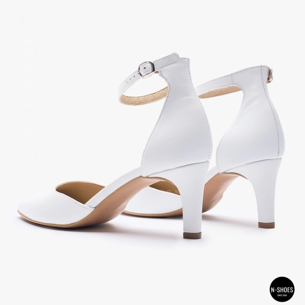 Класичні білі туфлі Ryłko (Польща) SHARON 6ZKS8_T_ _5SRF 6177 на ремінці