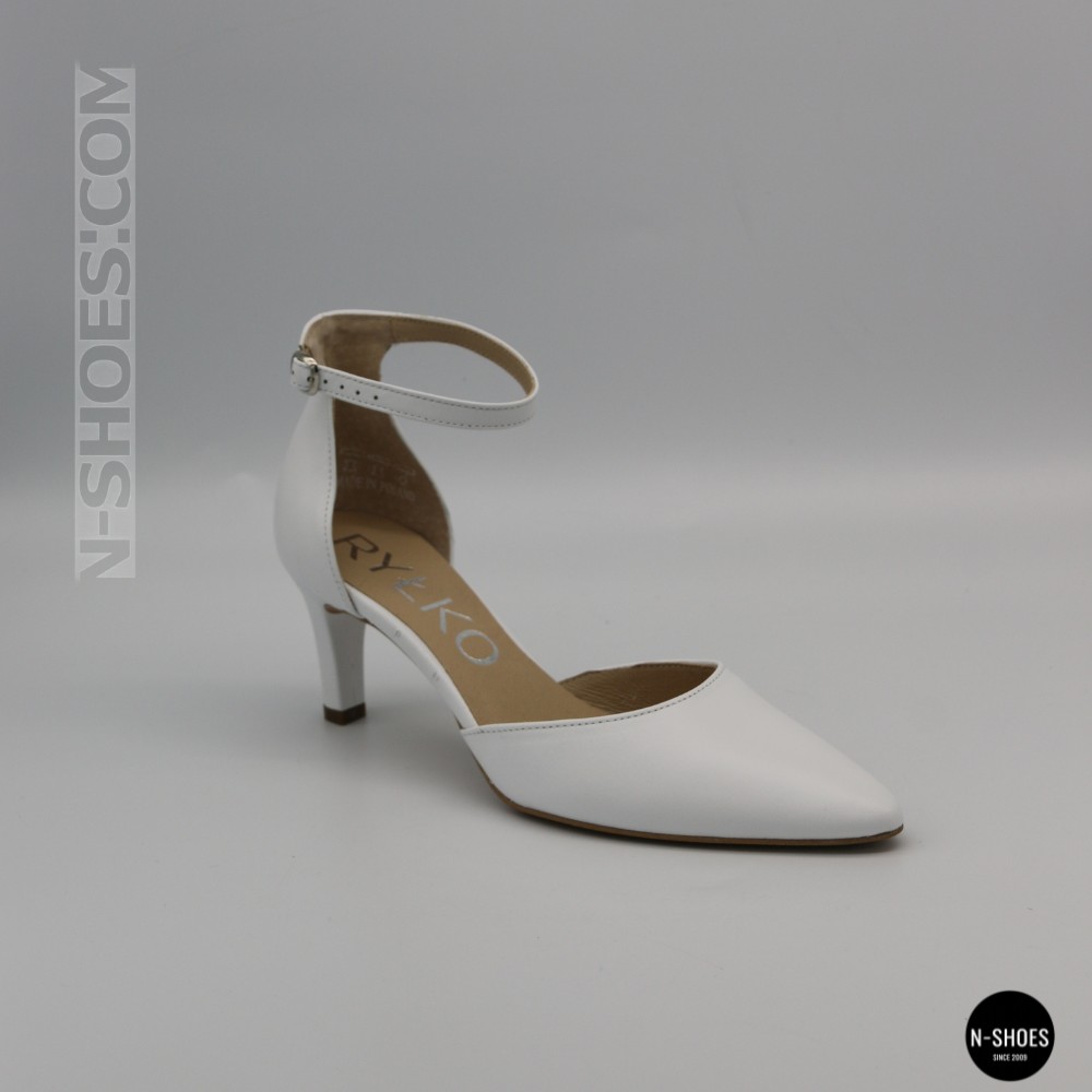 Класичні білі туфлі Ryłko (Польща) SHARON 6ZKS8_T_ _5SRF 6177 на ремінці