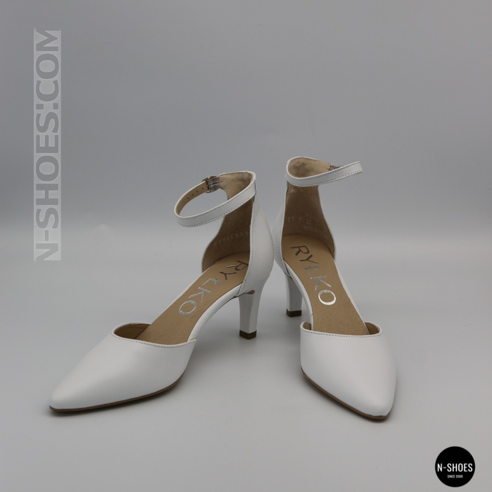 Класичні білі туфлі Ryłko (Польща) SHARON 6ZKS8_T_ _5SRF 6177 на ремінці