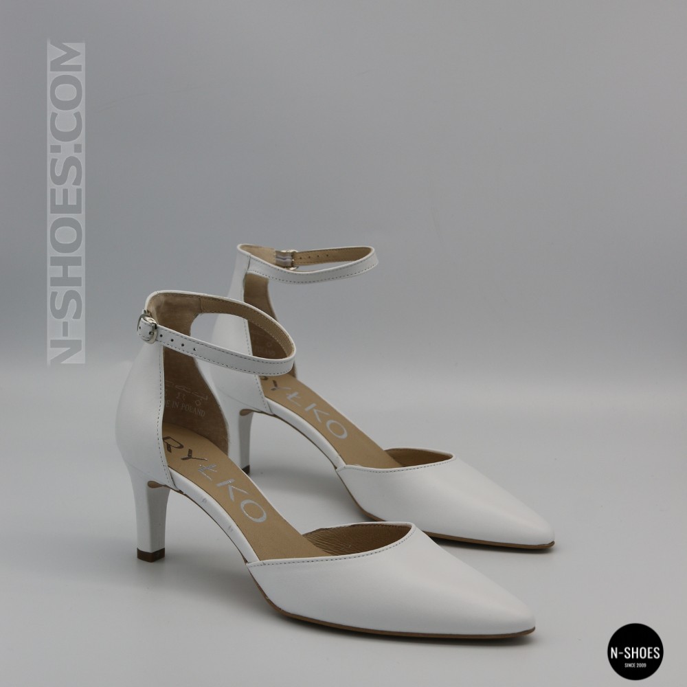 Класичні білі туфлі Ryłko (Польща) SHARON 6ZKS8_T_ _5SRF 6177 на ремінці