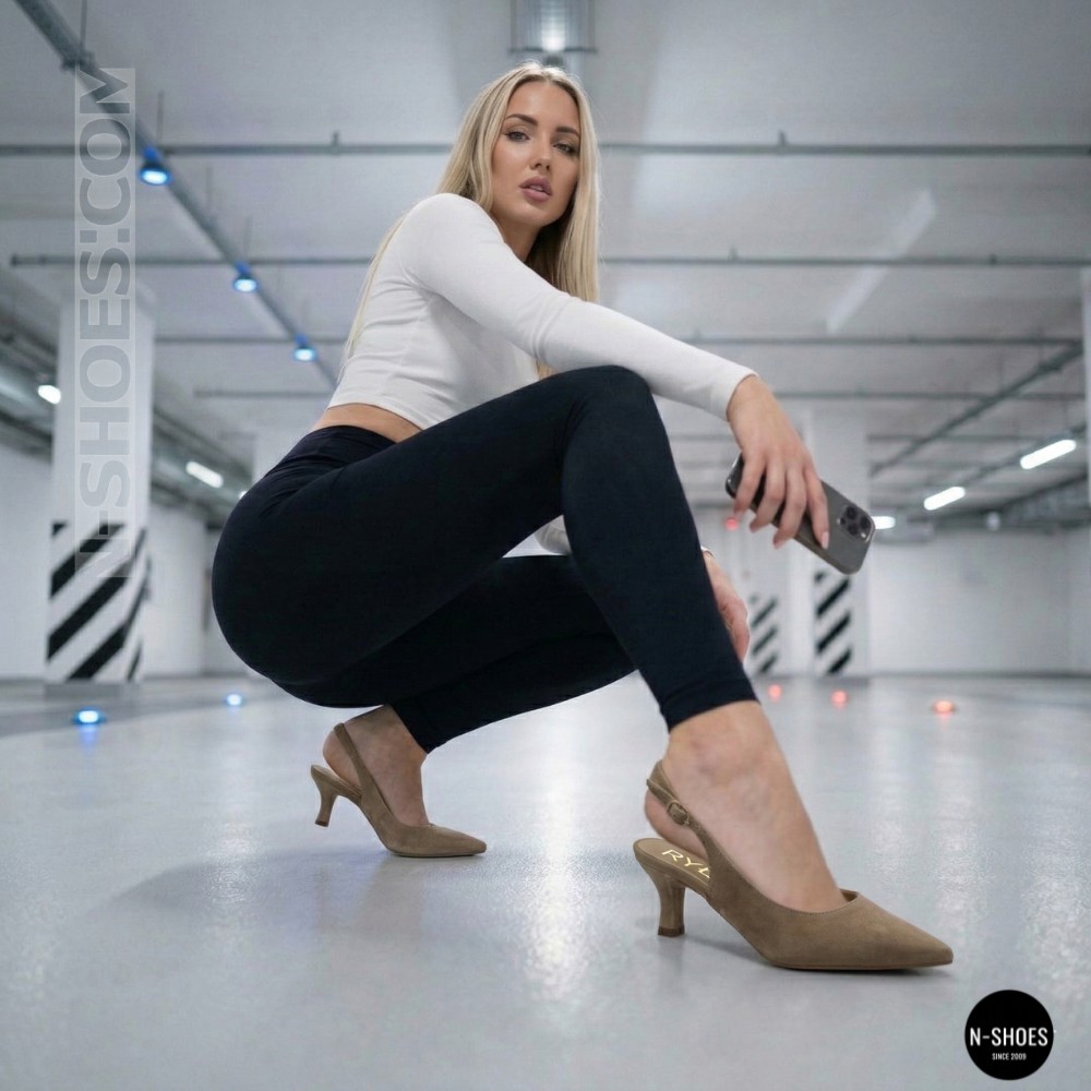 Бежеві туфлі-слінгбеки Ryłko (Польща) ISLA C5EY4___ _4RG 6178 на невисоких підборах