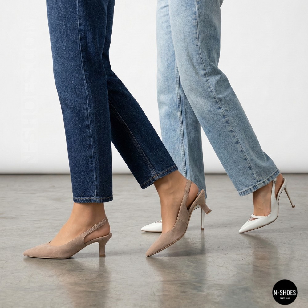 Бежеві туфлі-слінгбеки Ryłko (Польща) ISLA C5EY4___ _4RG 6178 на невисоких підборах