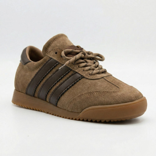 Women's chocolate Alex Bell 10160-1-106 6181 sneakers made of genuine suede in the Adidas Bermuda style