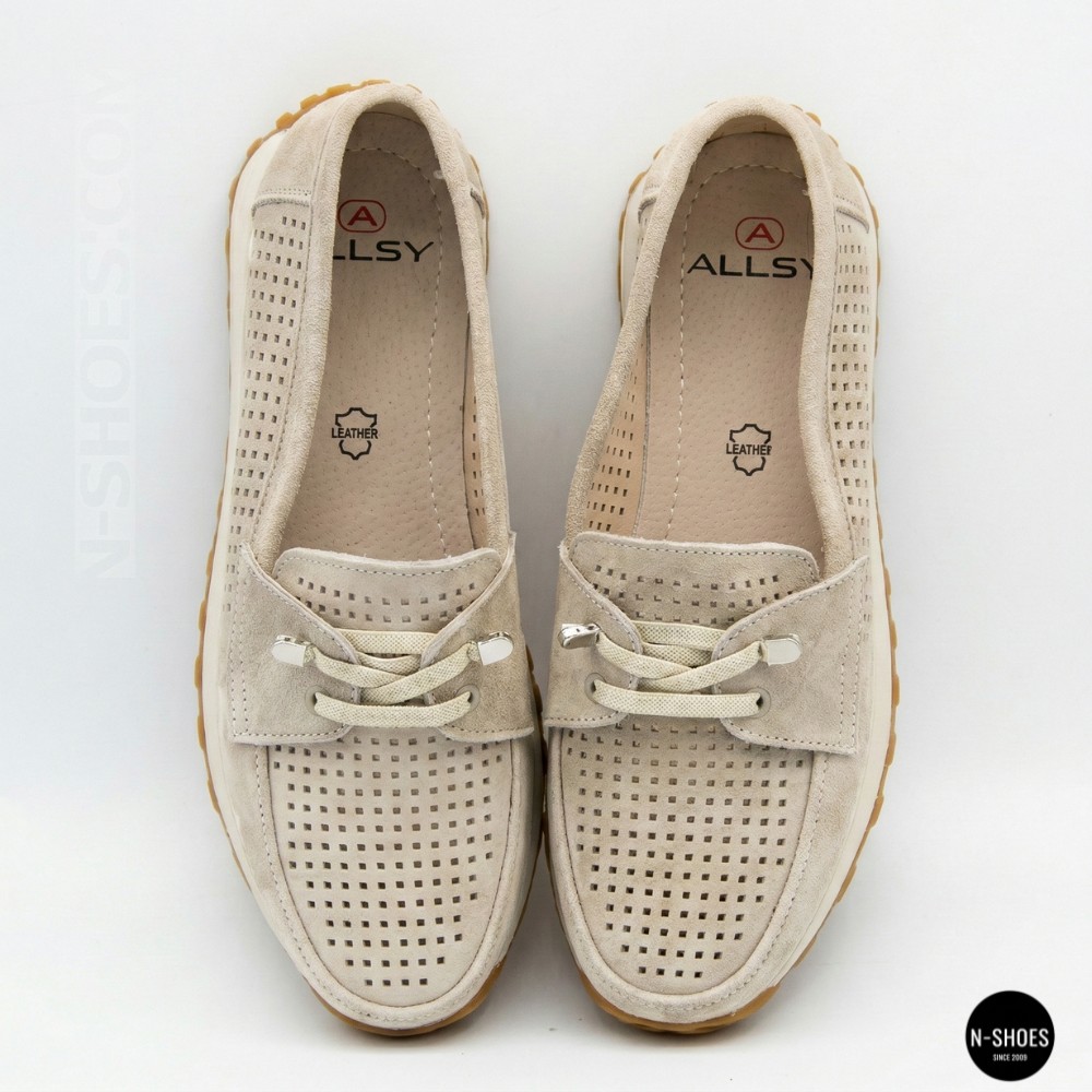 Suede Loafers-Moccasins Allsy 208203-l5-056912-22 Lonza beige 6184