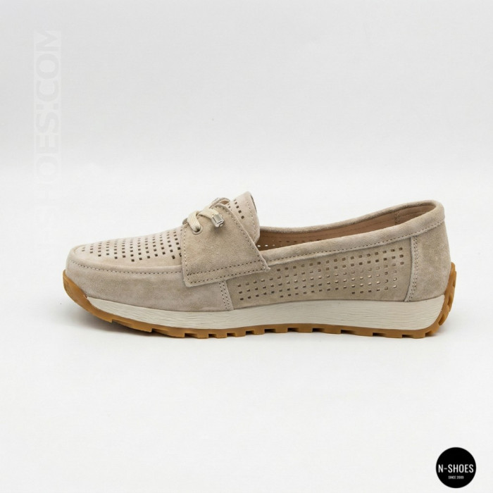 Женские замшевые лоферы-мокасины Allsy 208203-l5-056912-22 Lonza beige 6184