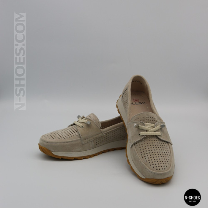 Женские замшевые лоферы-мокасины Allsy 208203-l5-056912-22 Lonza beige 6184