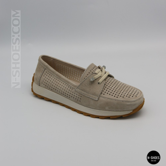 Женские замшевые лоферы-мокасины Allsy 208203-l5-056912-22 Lonza beige 6184