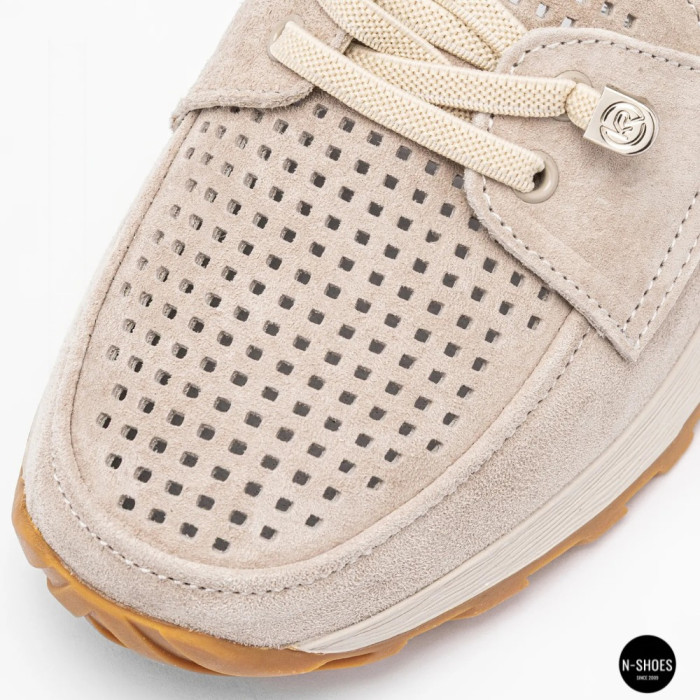 Женские замшевые лоферы-мокасины Allsy 208203-l5-056912-22 Lonza beige 6184