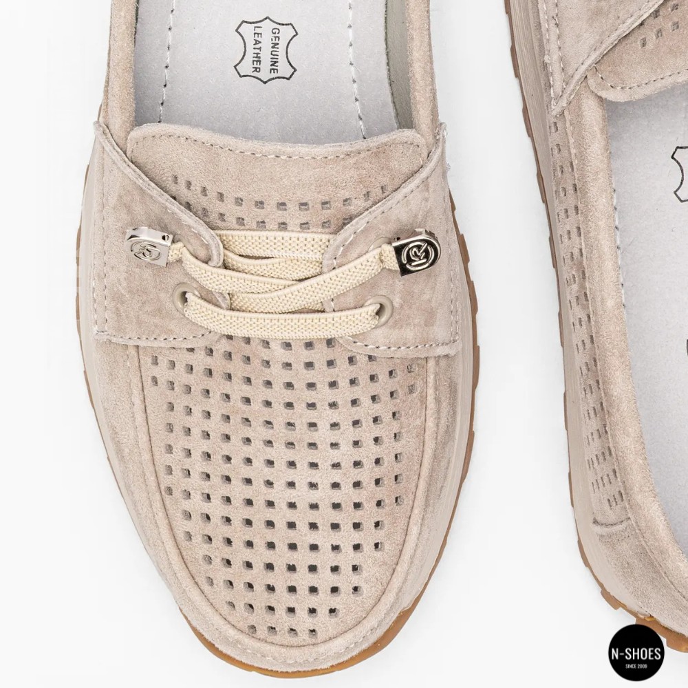 Suede Loafers-Moccasins Allsy 208203-l5-056912-22 Lonza beige 6184