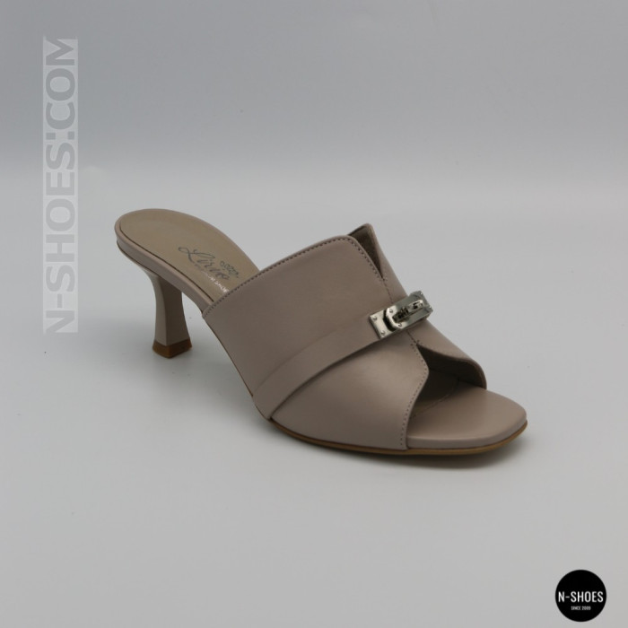 Бежеві шкіряні сабо Lirio L 0477-6058-75 capuchino 6185 в стилі Brunello Cucinelli
