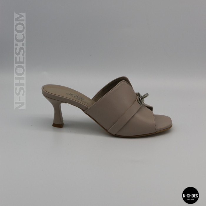 Бежеві шкіряні сабо Lirio L 0477-6058-75 capuchino 6185 в стилі Brunello Cucinelli