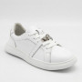 White Leather Sneakers Romax Comfort 2525-1 6189 with Metal Decor
