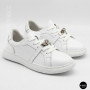 White Leather Sneakers Romax Comfort 2525-1 6189 with Metal Decor