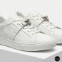 White Leather Sneakers Romax Comfort 2525-1 6189 with Metal Decor