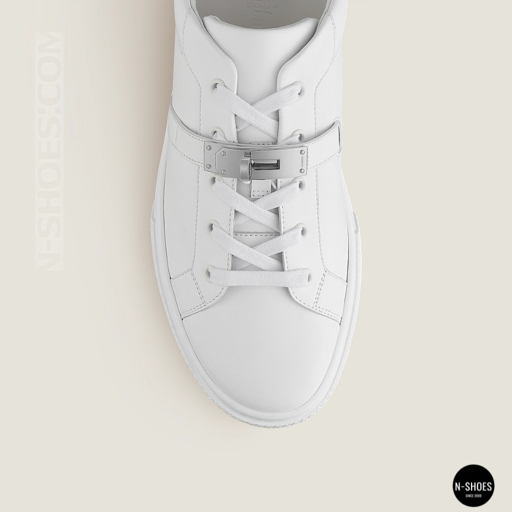 White Leather Sneakers Romax Comfort 2525-1 6189 with Metal Decor