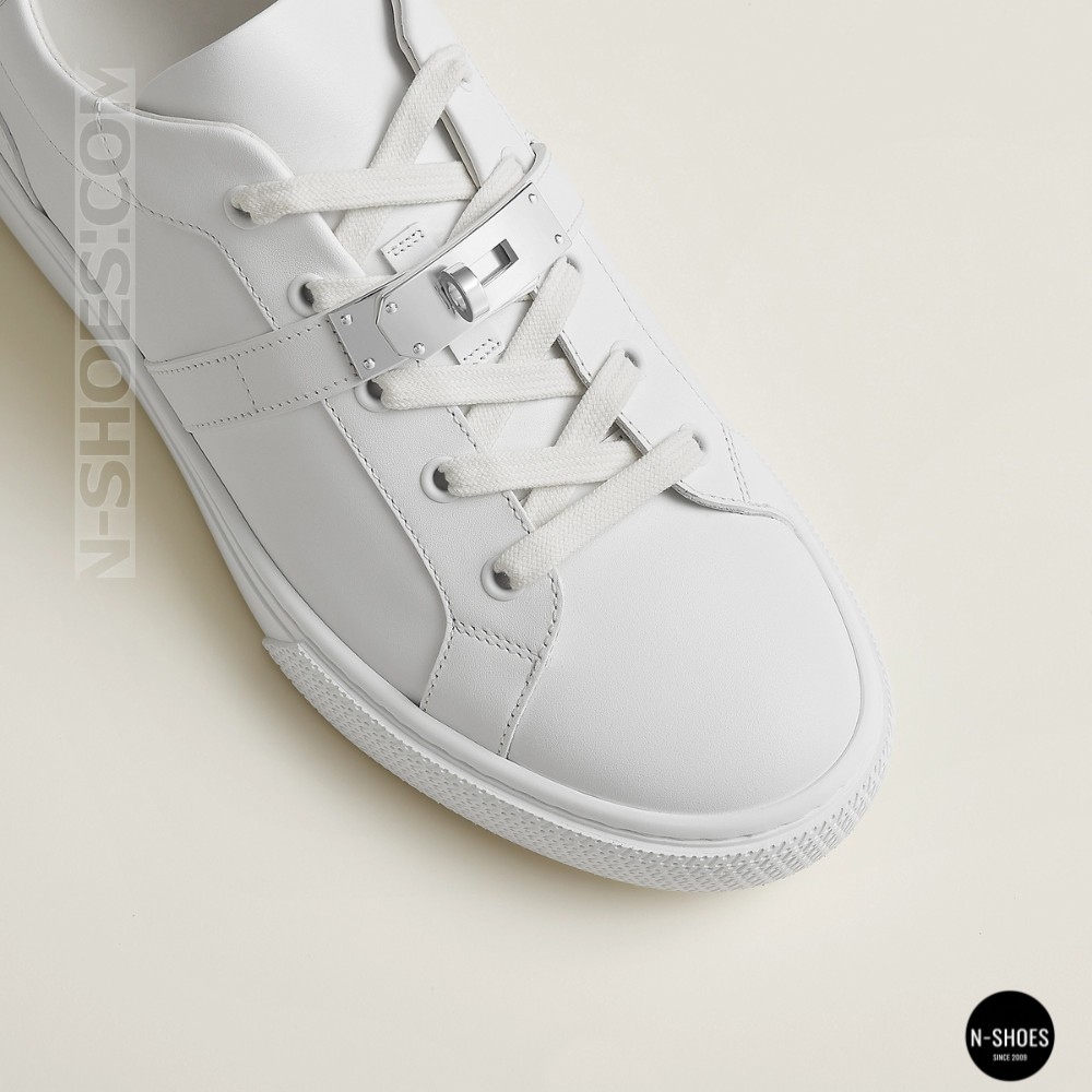 White Leather Sneakers Romax Comfort 2525-1 6189 with Metal Decor
