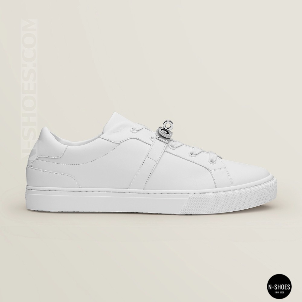 White Leather Sneakers Romax Comfort 2525-1 6189 with Metal Decor