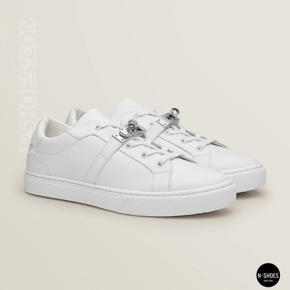 White Leather Sneakers Romax Comfort 2525-1 6189 with Metal Decor