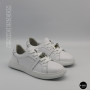 White Leather Sneakers Romax Comfort 2525-1 6189 with Metal Decor