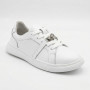 White Leather Sneakers Romax Comfort 2525-1 6189 with Metal Decor