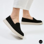 Жіночі замшеві лофери Allsy 211729 Lonza e12-l2603 black 6192 в стилі Open Walk