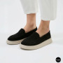 Жіночі замшеві лофери Allsy 211729 Lonza e12-l2603 black 6192 в стилі Open Walk