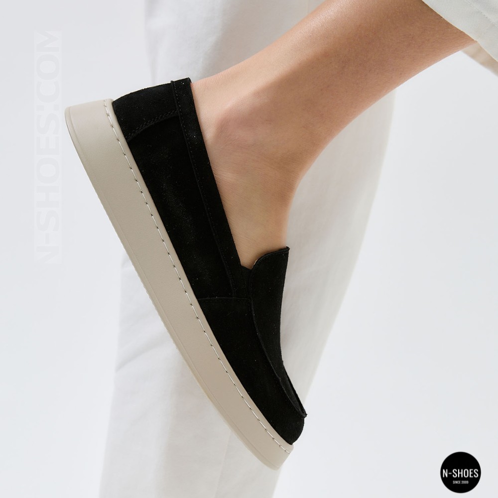 Жіночі замшеві лофери Allsy 211729 Lonza e12-l2603 black 6192 в стилі Open Walk