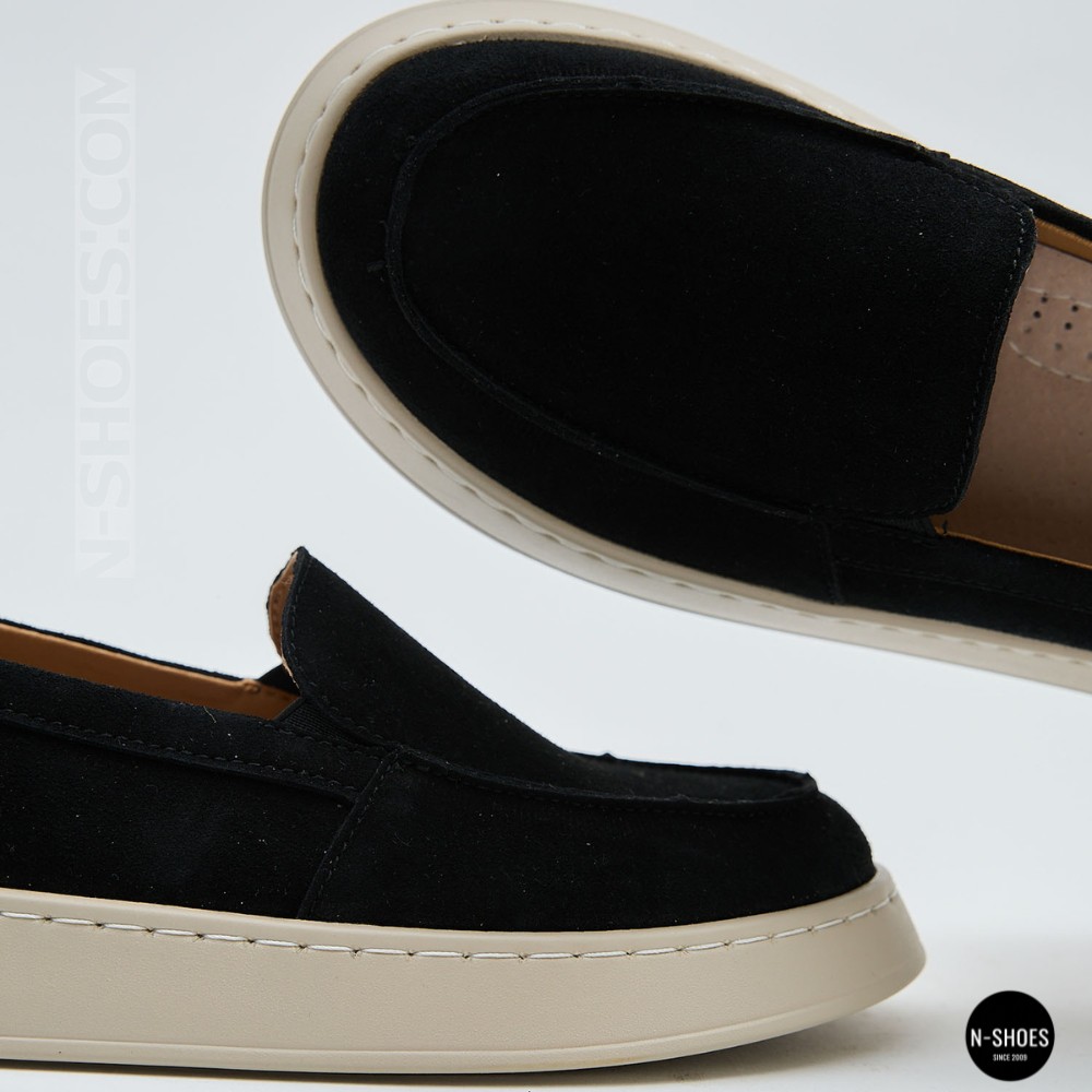 Жіночі замшеві лофери Allsy 211729 Lonza e12-l2603 black 6192 в стилі Open Walk