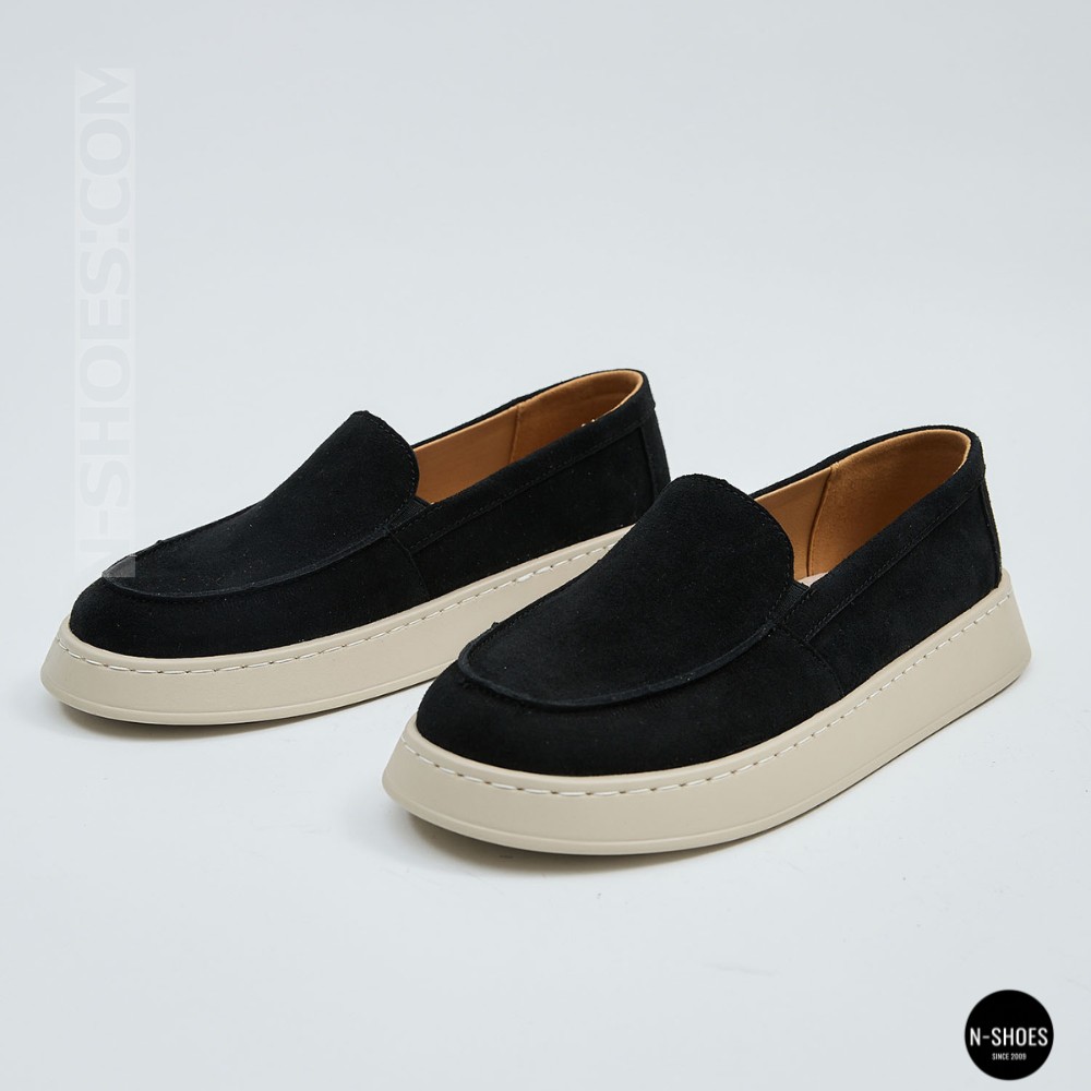 Жіночі замшеві лофери Allsy 211729 Lonza e12-l2603 black 6192 в стилі Open Walk