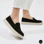 Жіночі замшеві лофери Allsy 211729 Lonza e12-l2603 black 6192 в стилі Open Walk