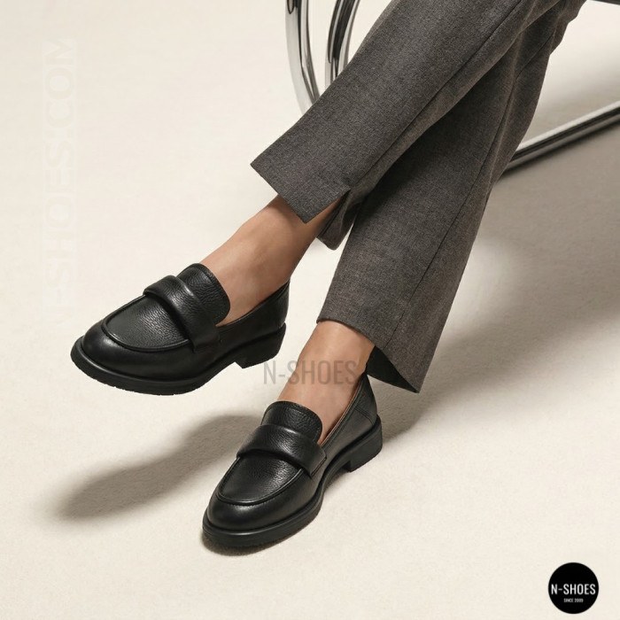 Women's Black Leather Loafers with Anatomical Insole Allsy 209589 Lonza 26z83d2706-2 black 6193