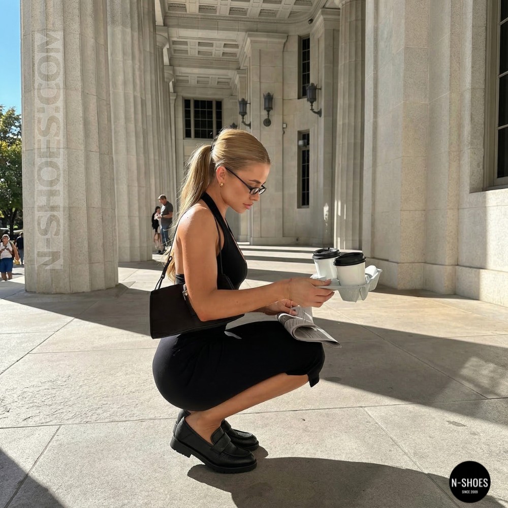 Жіночі чорні шкіряні лофери з анатомічною устілкою Allsy 209589 Lonza 26z83d2706-2 black 6193