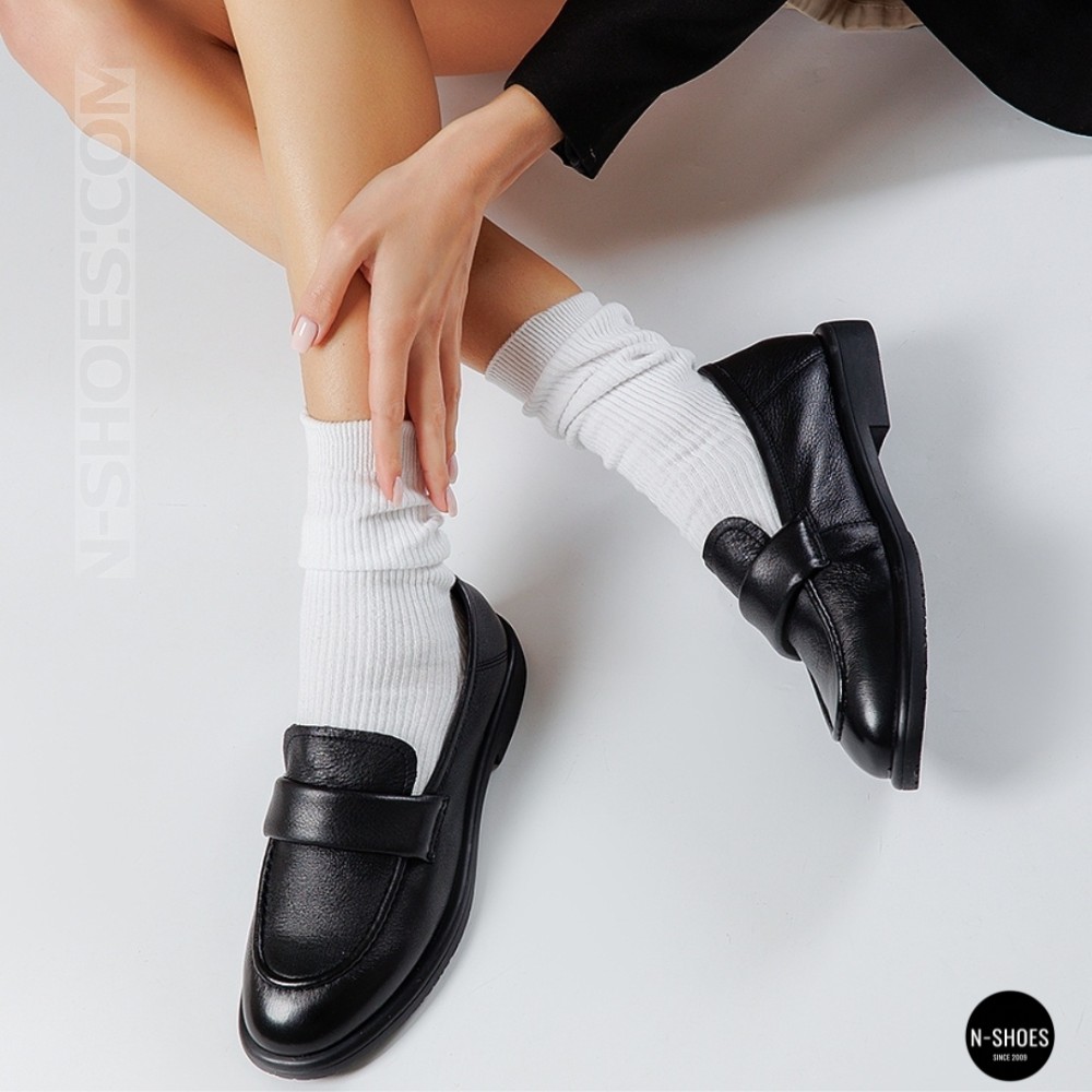 Жіночі чорні шкіряні лофери з анатомічною устілкою Allsy 209589 Lonza 26z83d2706-2 black 6193