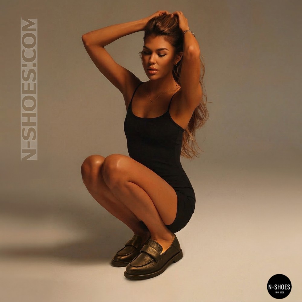 Жіночі чорні шкіряні лофери з анатомічною устілкою Allsy 209589 Lonza 26z83d2706-2 black 6193