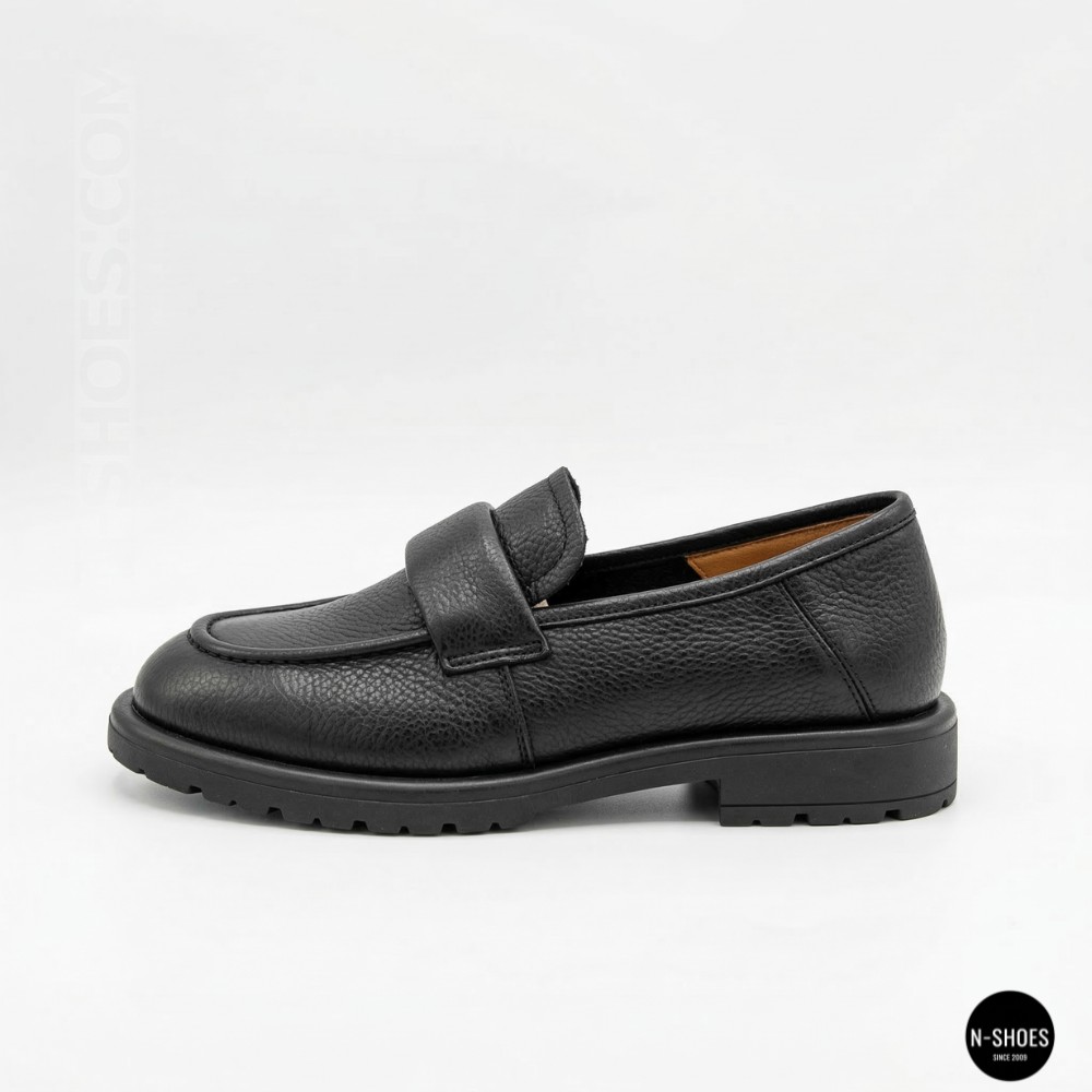 Жіночі чорні шкіряні лофери з анатомічною устілкою Allsy 209589 Lonza 26z83d2706-2 black 6193