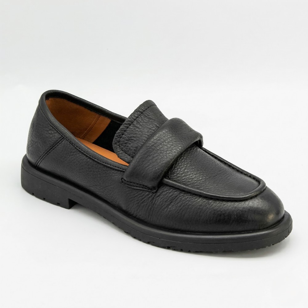 Жіночі чорні шкіряні лофери з анатомічною устілкою Allsy 209589 Lonza 26z83d2706-2 black 6193