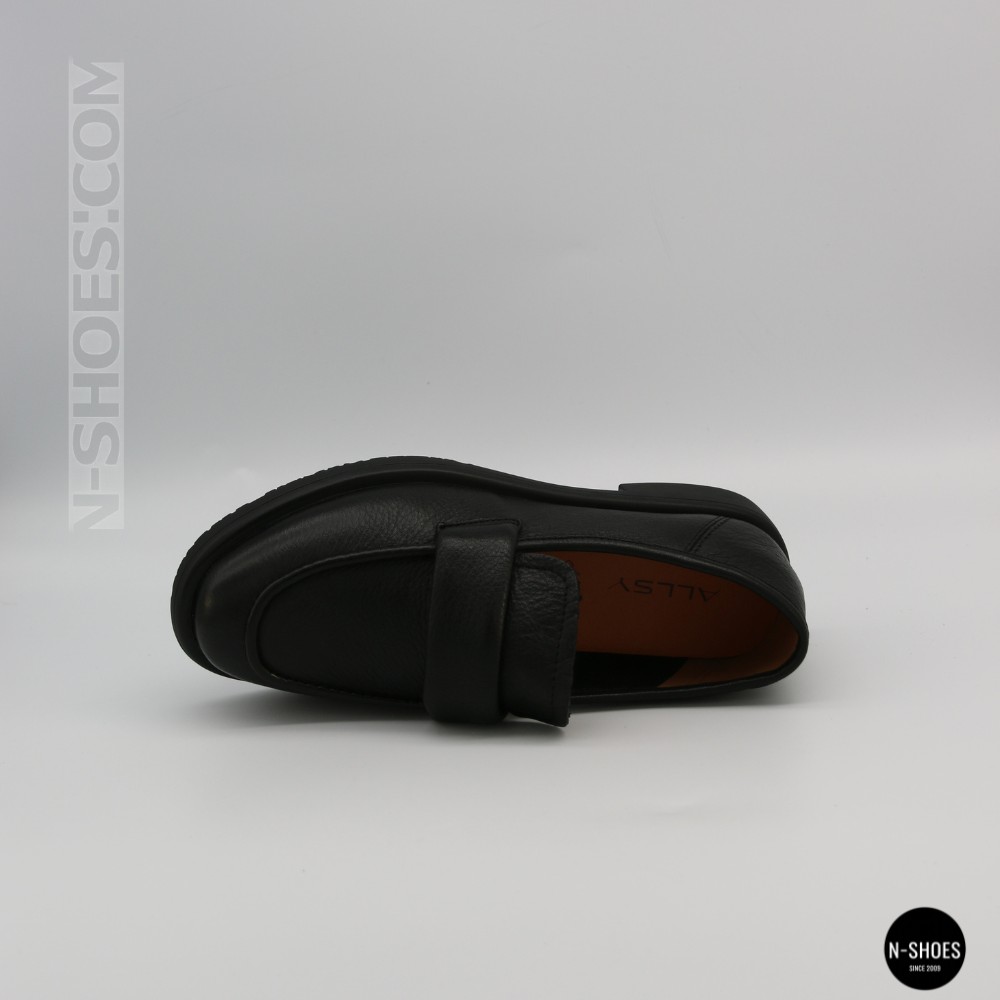 Жіночі чорні шкіряні лофери з анатомічною устілкою Allsy 209589 Lonza 26z83d2706-2 black 6193