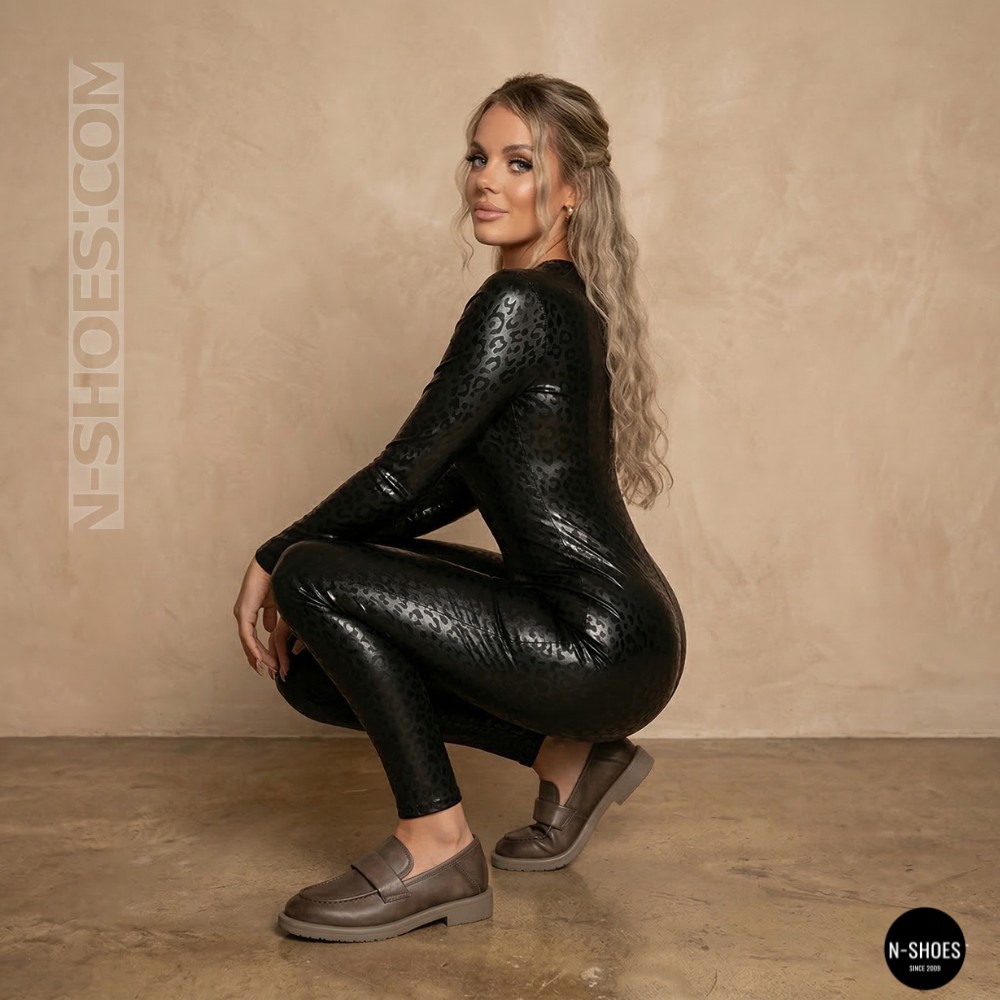 Жіночі сірі лофери Allsy 209586 Lonza 26z83d2706-1 grey 6194 з натуральної шкіри у стилі Brunello Cucinelli