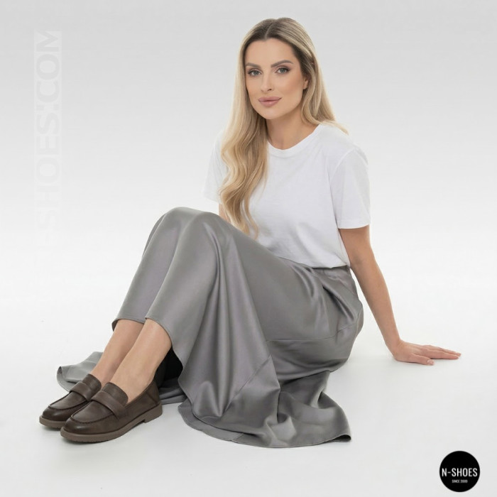 Женские серые кожаные лоферы Allsy 209586 Lonza 26z83d2706-1 grey 6194 с анатомической стелькой