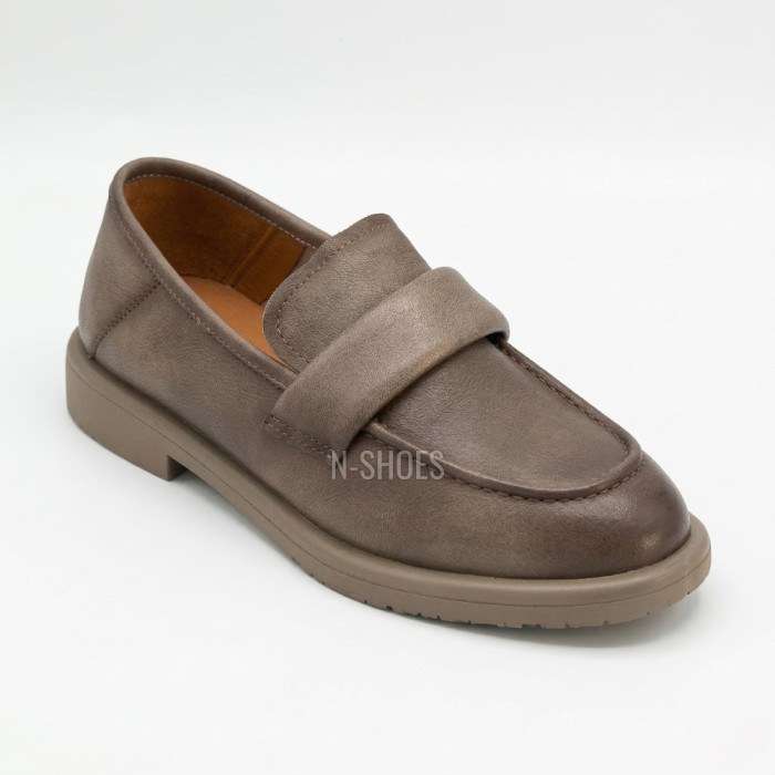 Жіночі сірі лофери Allsy 209586 Lonza 26z83d2706-1 grey 6194 з натуральної шкіри у стилі