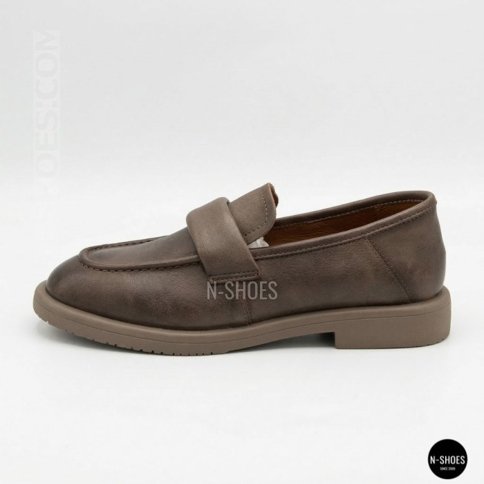 Жіночі сірі лофери Allsy 209586 Lonza 26z83d2706-1 grey 6194 з натуральної шкіри у стилі