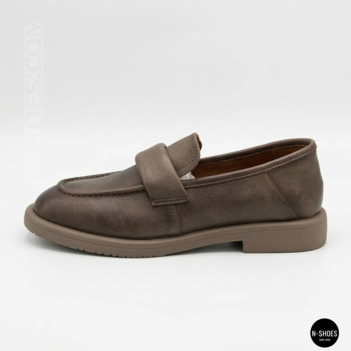Женские серые кожаные лоферы Allsy 209586 Lonza 26z83d2706-1 grey 6194 с анатомической стелькой
