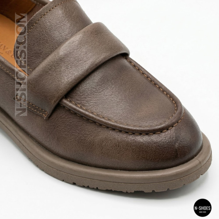 Женские серые кожаные лоферы Allsy 209586 Lonza 26z83d2706-1 grey 6194 с анатомической стелькой