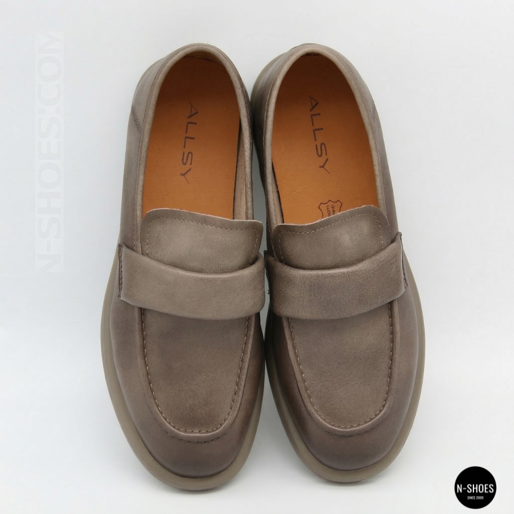 Жіночі сірі лофери Allsy 209586 Lonza 26z83d2706-1 grey 6194 з натуральної шкіри у стилі Brunello Cucinelli