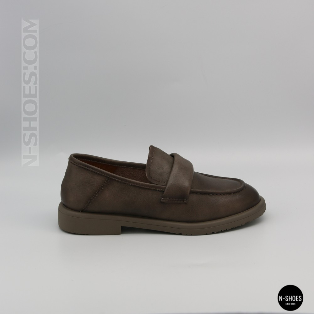 Жіночі сірі лофери Allsy 209586 Lonza 26z83d2706-1 grey 6194 з натуральної шкіри у стилі Brunello Cucinelli